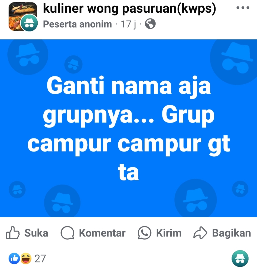 Sosok Anonim Acak Acak Grup FB Kuliner Pasuruan